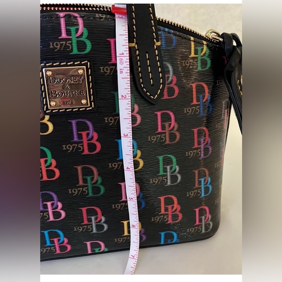 Dooney Bourke Handbag Crossbody Satchel Multicolor DB Logo Purse Rainbow Dooney - Picture 9 of 10